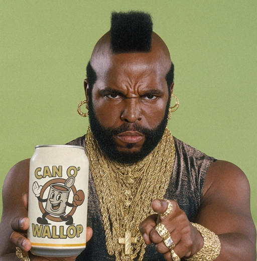 Mr. T promotional appearance with CAN O' Wallop