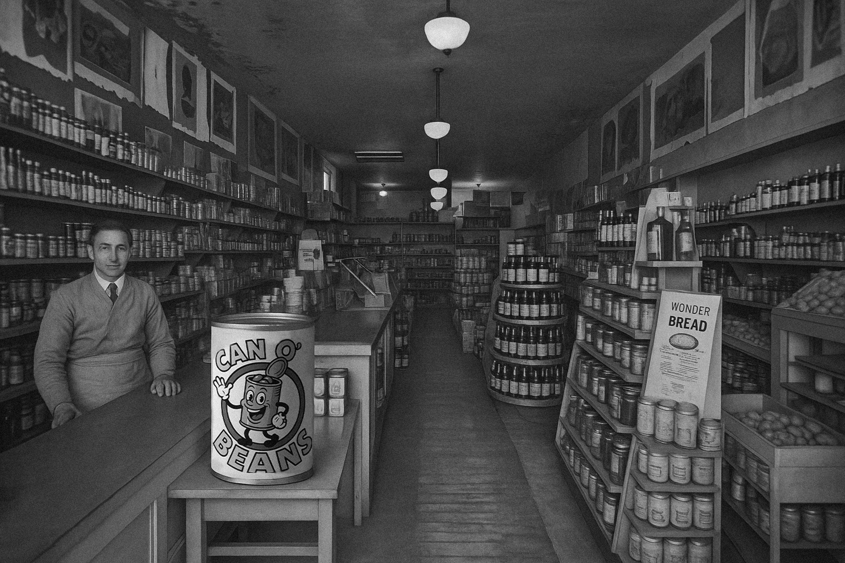Grocer interior, 1947